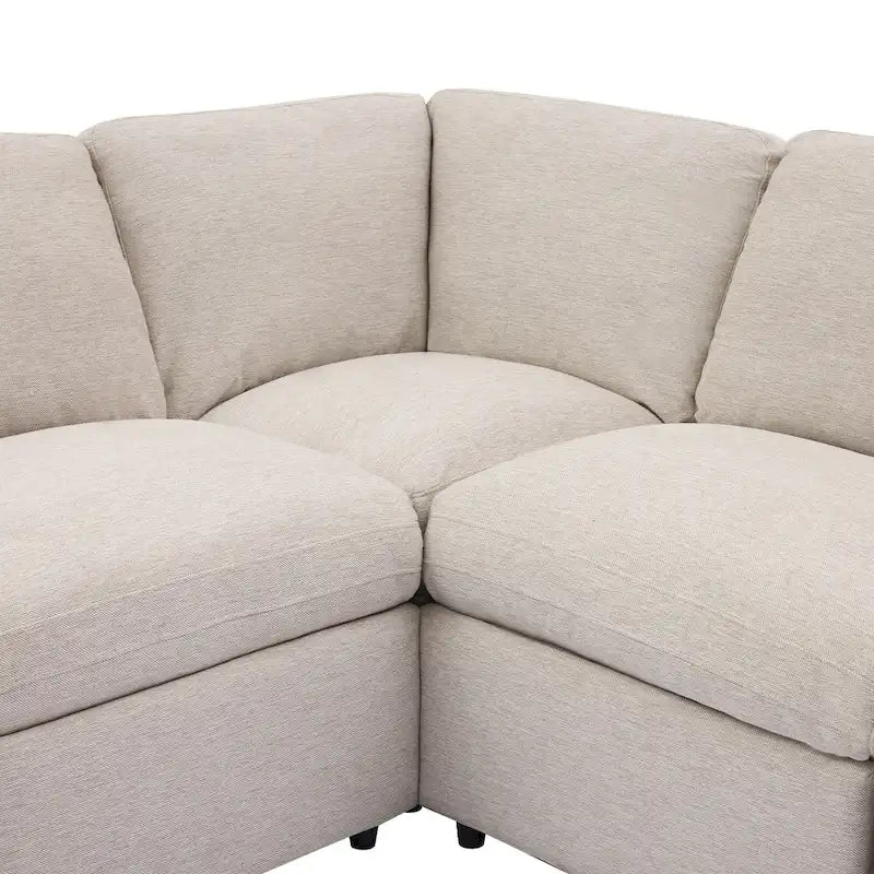 Power Recliner Corner Sofa with Storage & Cup Holders - 93" Wide, Beige Linen, Home Theater Sectional, 220 lbs per Seat Capacity