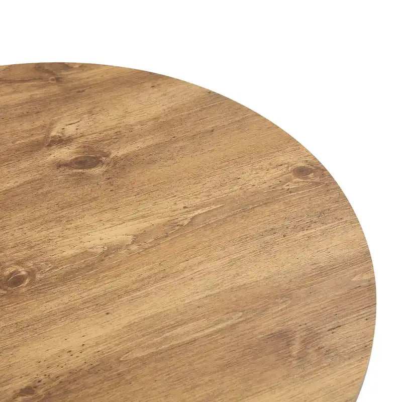 Modern Round Coffee Table with Cylindrical Legs - Velcro Concealed Storage, 27.5" Wooden Top, Living Room Center Table, MDF & Metal