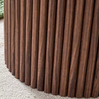 Modern Round Coffee Table with Cylindrical Legs - Velcro Concealed Storage, 27.5" Wooden Top, Living Room Center Table, MDF & Metal