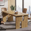 5 ft Conference Table for Meeting Room - Light Brown MDF Top, 350 lb Capacity, Seats 4-6, Modern Leg Design, Easy Assembly
