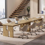 5 ft Conference Table for Meeting Room - Light Brown MDF Top, 350 lb Capacity, Seats 4-6, Modern Leg Design, Easy Assembly
