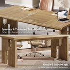 5 ft Conference Table for Meeting Room - Light Brown MDF Top, 350 lb Capacity, Seats 4-6, Modern Leg Design, Easy Assembly