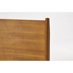 King Size Modern Platform Bed with Splayed Legs - Solid Acacia Wood, Natural Finish, Mid-Century Design, No Box Spring Needed