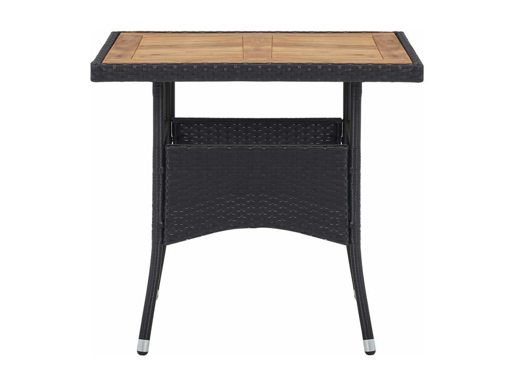 Homelumiere Premium - Outdoor Table Black Woven Resin and Solid Wood by Homelumiere