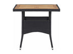 Homelumiere Premium - Outdoor Table Black Woven Resin and Solid Wood by Homelumiere