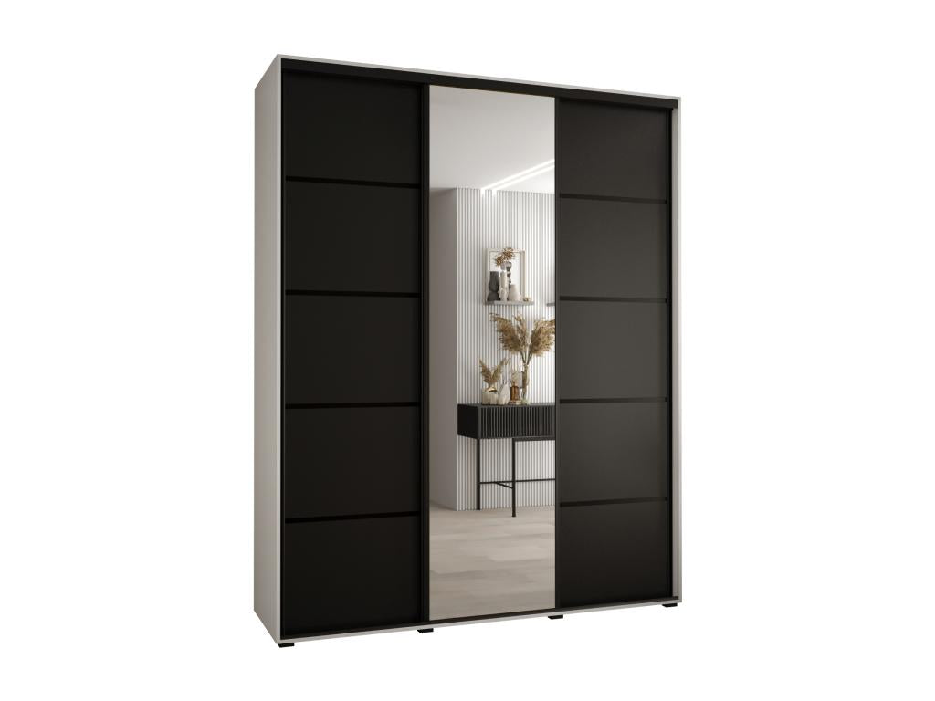 Bohometop 5 Sliding Door Wardrobe 235.2/170/60 3 Doors White/Black/Black 21911OLHA
