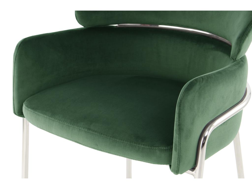 Bohometop Green/Silver Velvet Designer Chair 30540DZYS