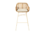 Bohometop - Set of 2 rattan bar stools with beige legs, 68cm high - Natural 00745ZNSM
