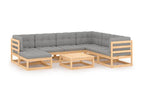 8-piece garden furniture set with cushions, solid pine wood, 60 47705QCBS