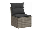 Garden furniture set with cushions, 10 pieces, grey woven resin, 65197NJAT