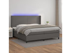 Bohometop bed base with LED mattress, grey, 200x200 cm, faux leather, 10991XHKY