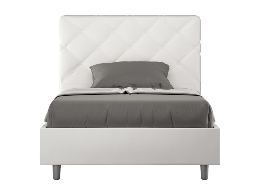 Bohometop 26318EEFR Upholstered Storage Bed 140x200 White Faux Leather