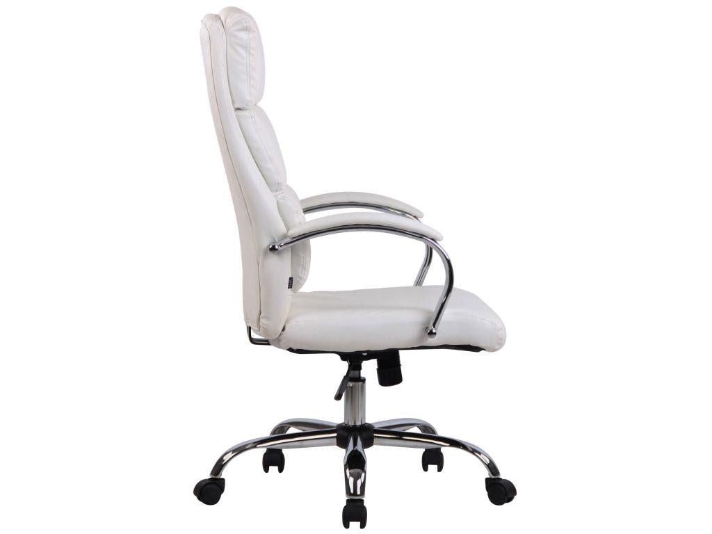 Office chair - Faux leather / Chrome metal - White - Bohometop 62104ZPYQ