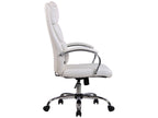 Office chair - Faux leather / Chrome metal - White - Bohometop 62104ZPYQ