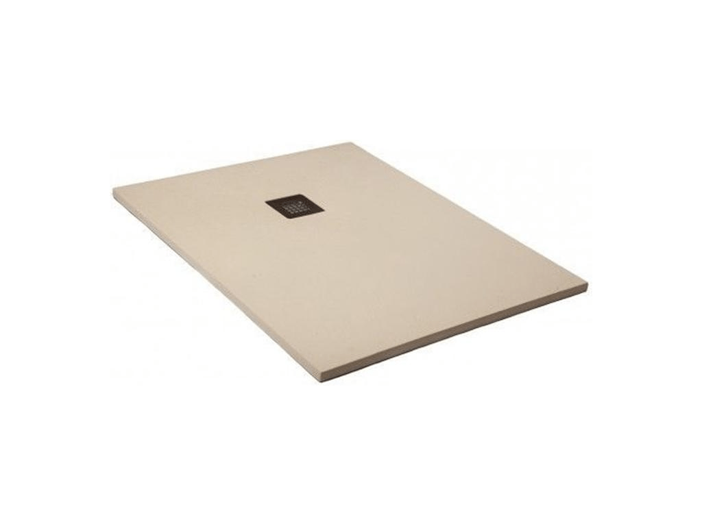 Nidchicshop Extra Thin White Shower Tray 95x105 cm, Made of Synthetic Resin and Marble Powder, with Freestanding Drain 17664MCNQ