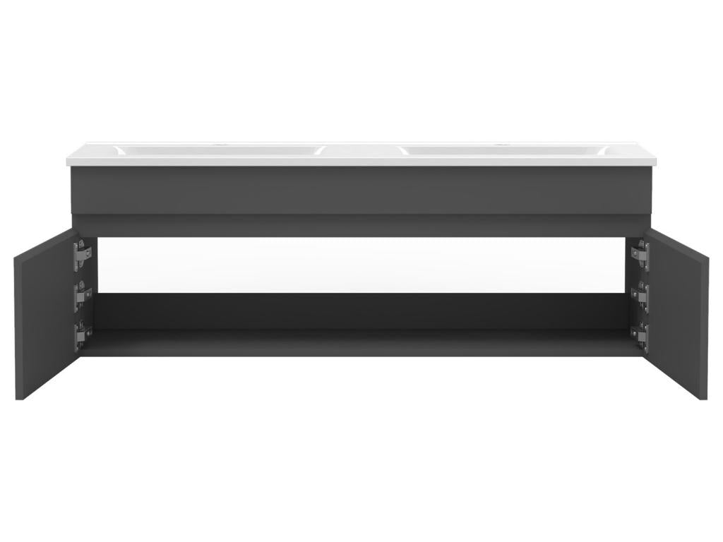 120cm Bathroom Furniture Set with Wall-Mounted Mirror Column, Anthracite 08568NMTT