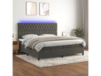 Upholstered bed base with mattress and LED lighting, Dark Grey, 200x200 cm, Velvet, 02935PWWH