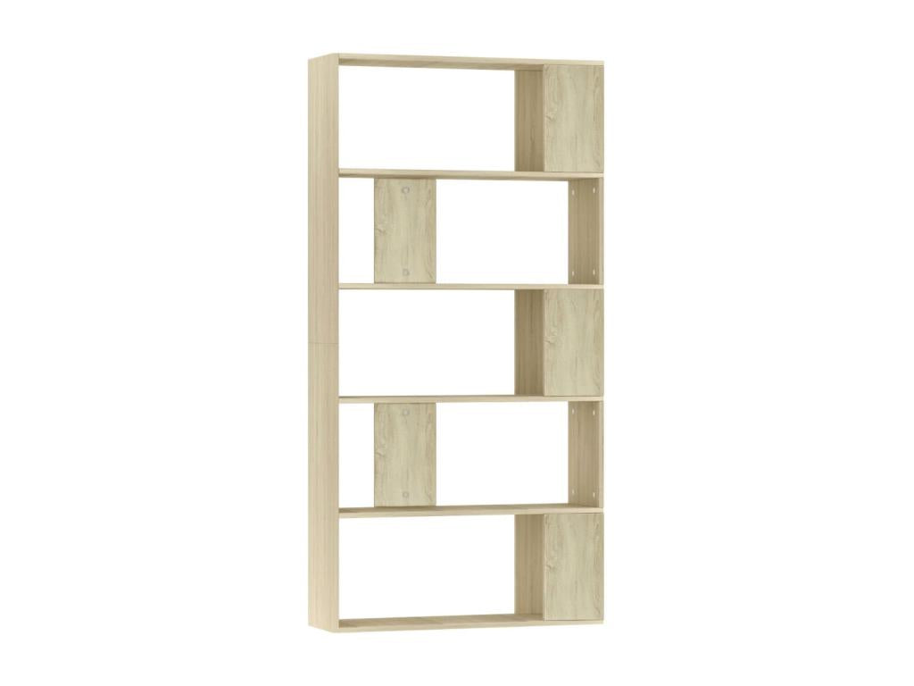 Nidchicshop Oak Engineered Wood Bookshelf/Room Divider 04085QGJJ