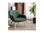 Bohometop - Scandinavian armchair in forest green fabric with wooden legs 62288MGIX