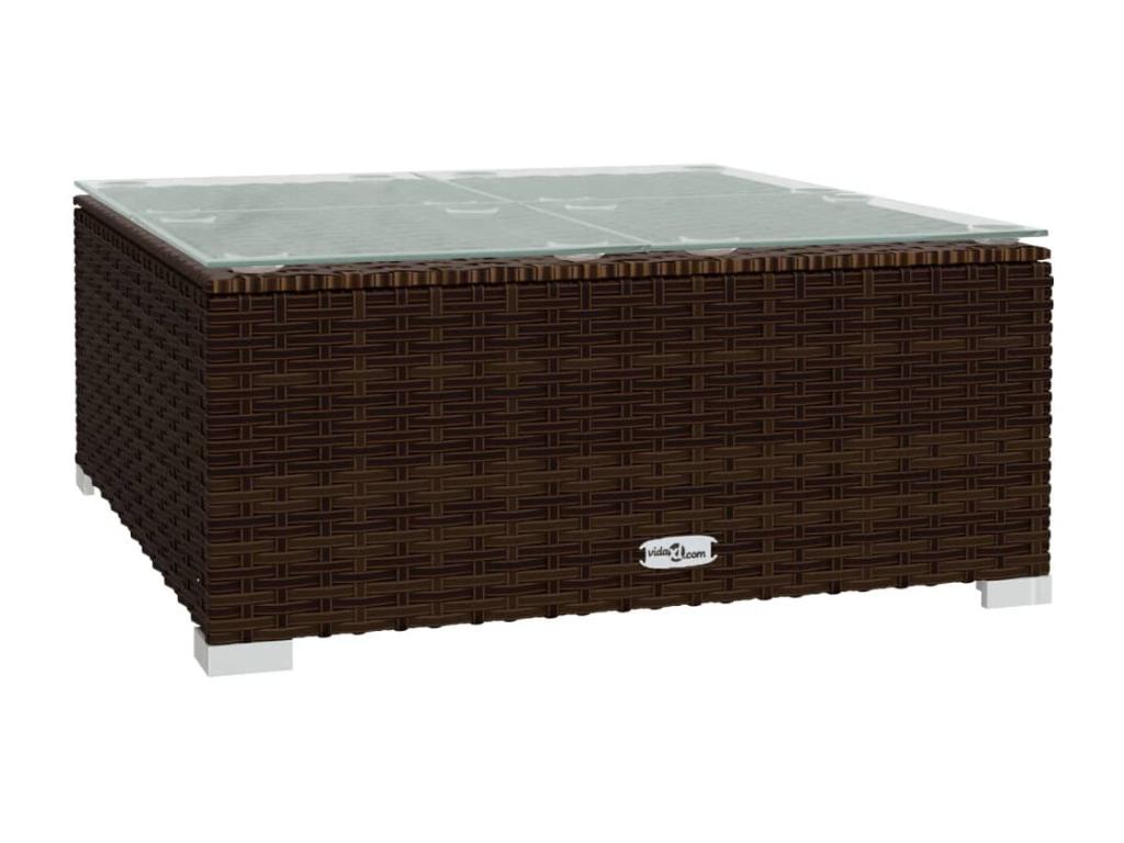 4-piece garden furniture set with cushions, brown woven resin, 99995HVNI