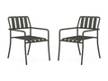 Set of 2 stackable metal garden chairs - Anthracite grey - Bohometop 09615ROWR