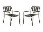 Set of 2 stackable metal garden chairs - Anthracite grey - Bohometop 09615ROWR