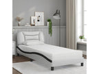 Bed with black and white mattress 90x190 cm faux leather 27911UKEN
