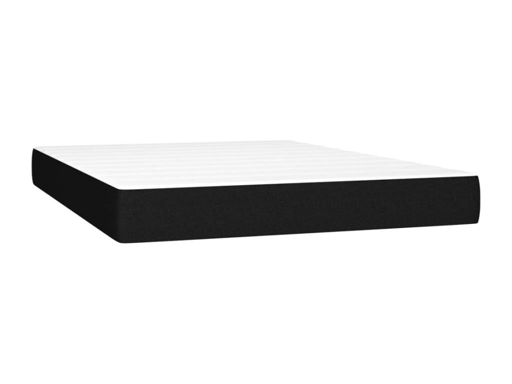 Nidchicshop bed base with mattress and LED lighting, black, 140x200 cm, fabric, 43172LFSM