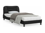 Bed frame with headboard, black, 90x200 cm, faux leather, 26956ERRF