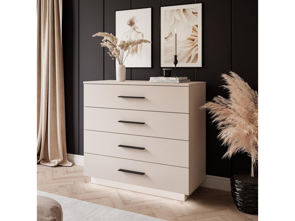 Nidchicshop 95cm Chest of Drawers with LED Lighting and Black Handles 20039KHGW