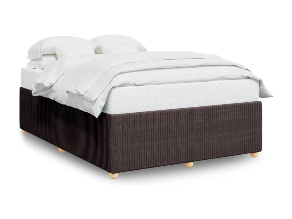 Bed frame without mattress dark brown 140x190 cm fabric 11046MSUE