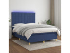 Nidchicshop bed base and mattress with LED lighting, blue, 140x190 cm, fabric, 02453GKBC