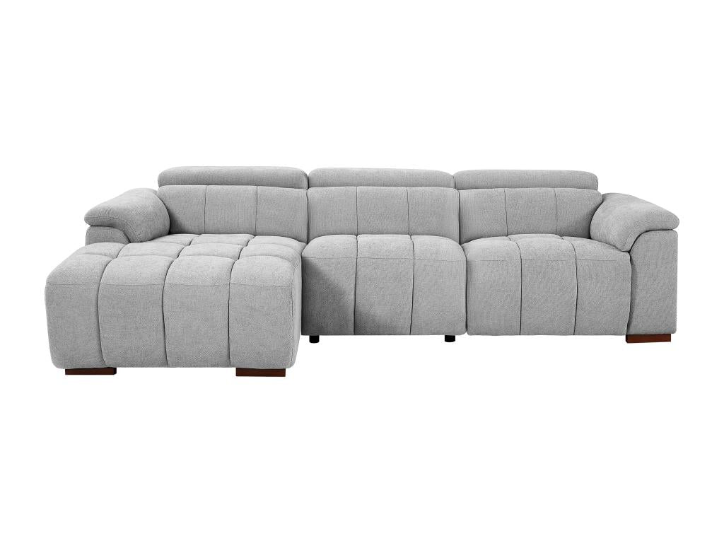 Homelumiere left-hand corner sofa in light grey electric fabric