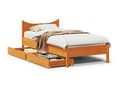 Bed frame with drawers, brown wax finish, 90x190 cm, solid pine wood, 52476ZNZA