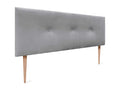 Nidchicshop Smooth Velvet Headboard with Buttons 135x115 with Bed Legs 120/135/140 - Light Grey 60106LAKJ