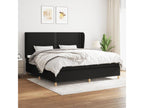 Upholstered bed base with mattress, black, 200x200 cm, fabric, 18706MNVV
