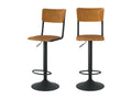 Set of 2 adjustable bar stools 60/80 cm in dark wood - Nidchicshop 08121RKHB