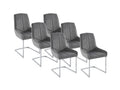 Set of 6 velvet and metal chairs - Grey - Nidchicshop 77985XOXF