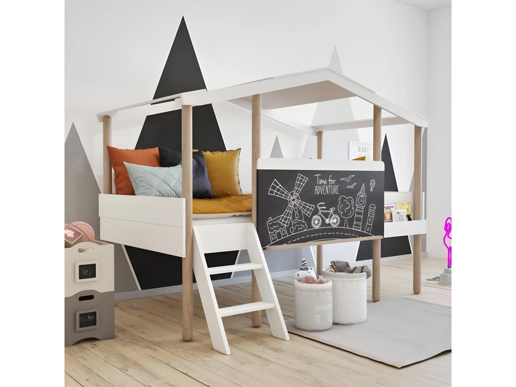 Bohometop cabin bed with white slate, 90x200cm, 67511WEXG