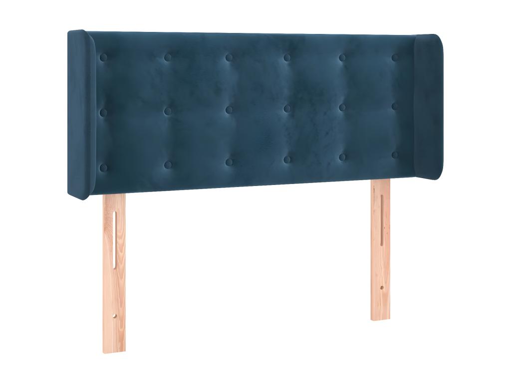 Headboard with wings, Dark blue, 93x16x78/88 cm, Velvet, 12970OXHW