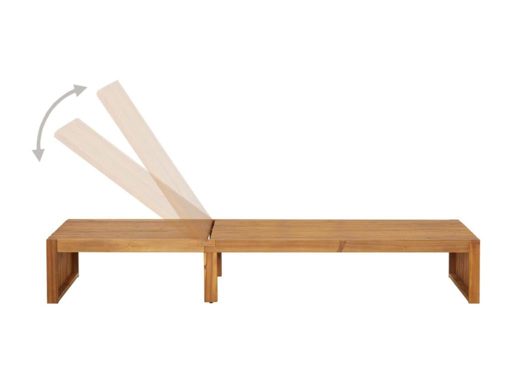 Chaise longue with cushion, solid wood, Bohometop 61730FBKT