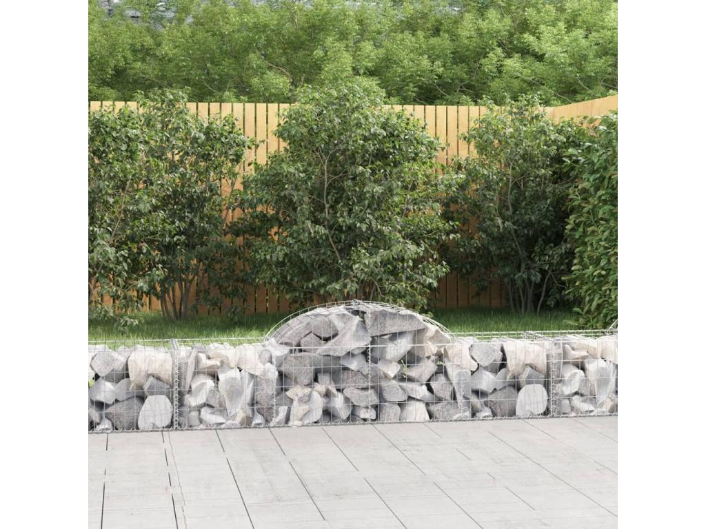 Arched gabion baskets, 12 pcs, 200x50x40-60 galvanized iron, 67472TBCJ