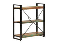 3-tier bookcase 77x30x80 cm solid reclaimed wood/iron 58291VFHB
