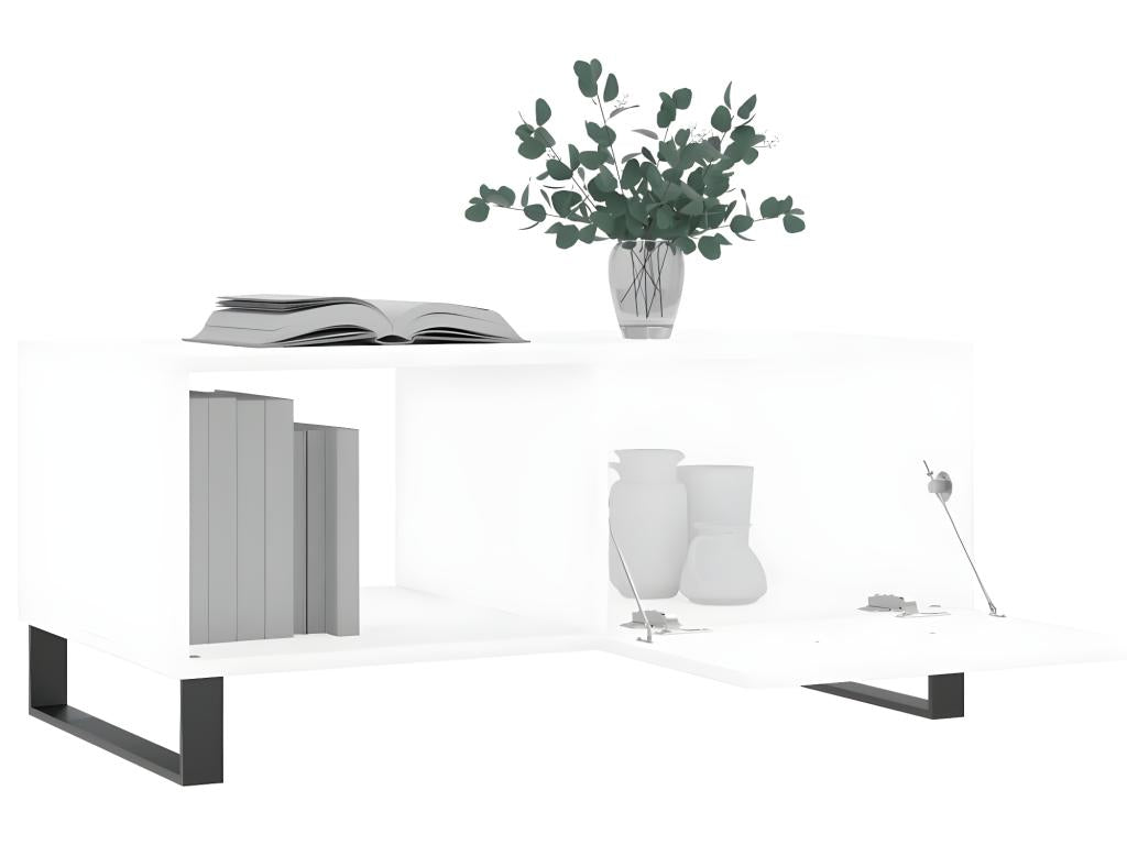 White coffee table 90x50x40 cm engineered wood 78877NHYV