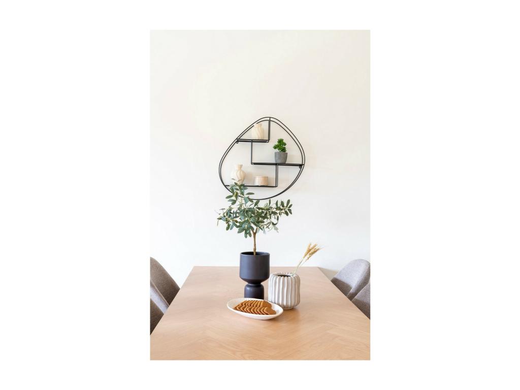 Wrexham Black Shelf 60x12x60 cm Bohometop 04057NZDS