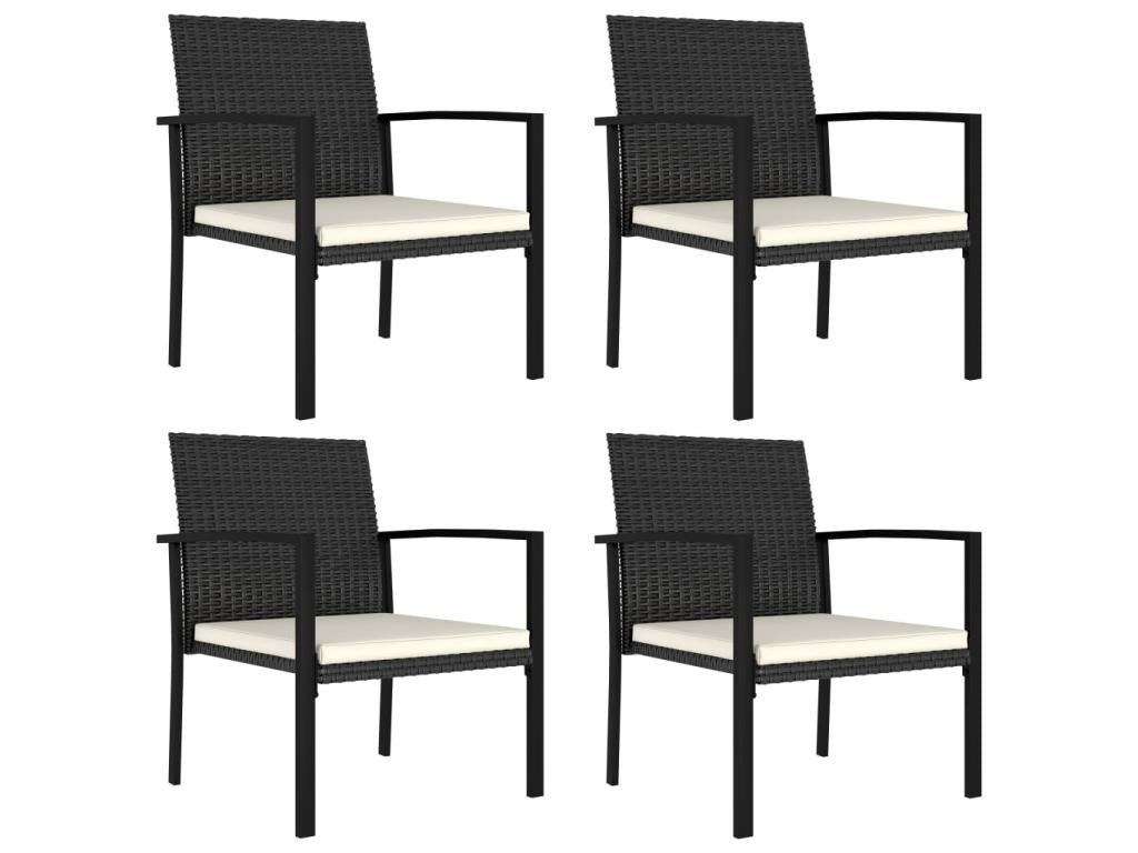 5-piece garden dining set, black wicker resin, 10 83362OKEK