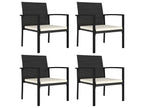 5-piece garden dining set, black wicker resin, 10 83362OKEK