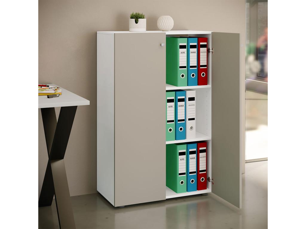 Nidchicshop 2-door office cabinet, white/grey. 42307GBHI