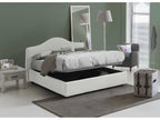 Bohometop Double Bed with Storage, Fabric Upholstery, Made in Italy, Front Opening, Suitable for a 160x190 cm Mattress, White 97313YXTB