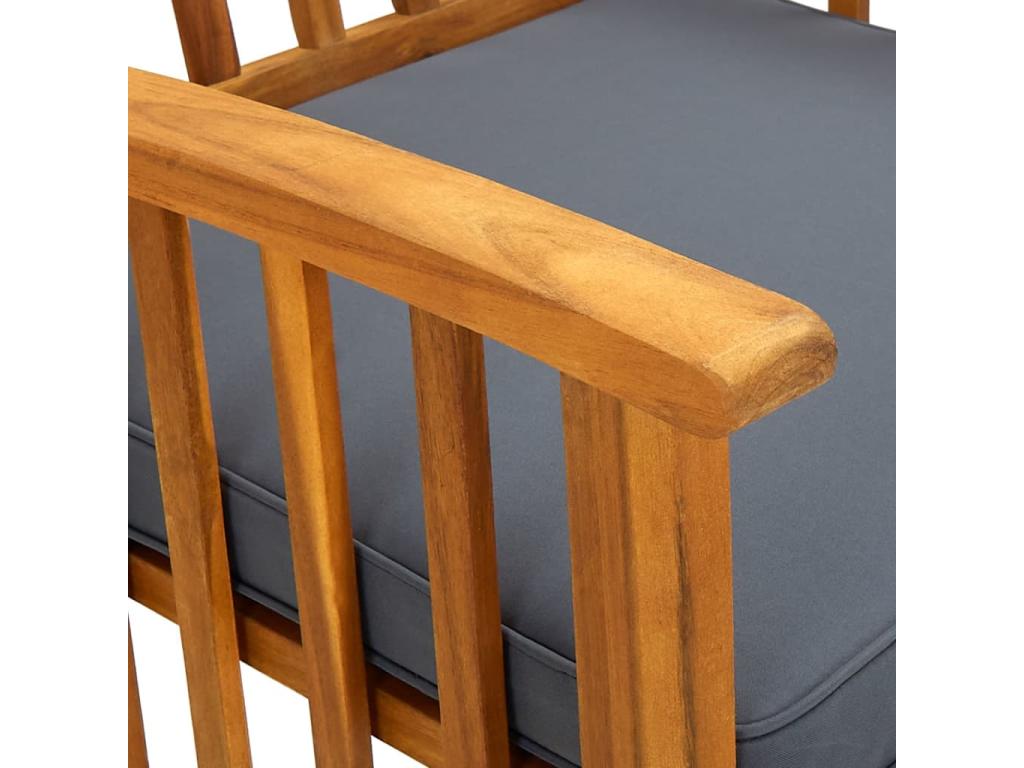 3-piece garden dining chairs and cushions, solid wood, Bohometop 16056ORPY